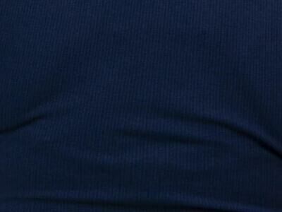 Imagem da Cor do Produto Blusa Regina Cropped Canelada Dupla – Gola V, Manga Curta - Azul Marinho